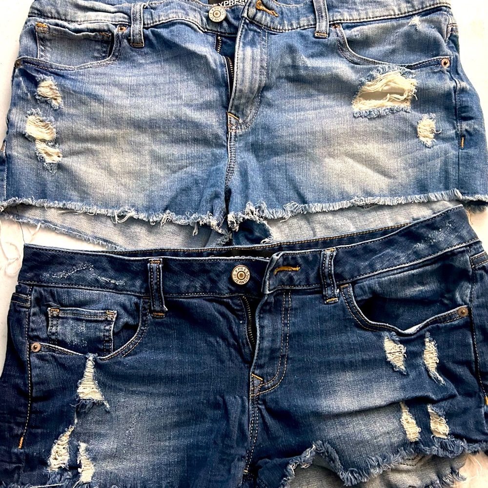 2 Express Jeans Shorts light and Dark wash